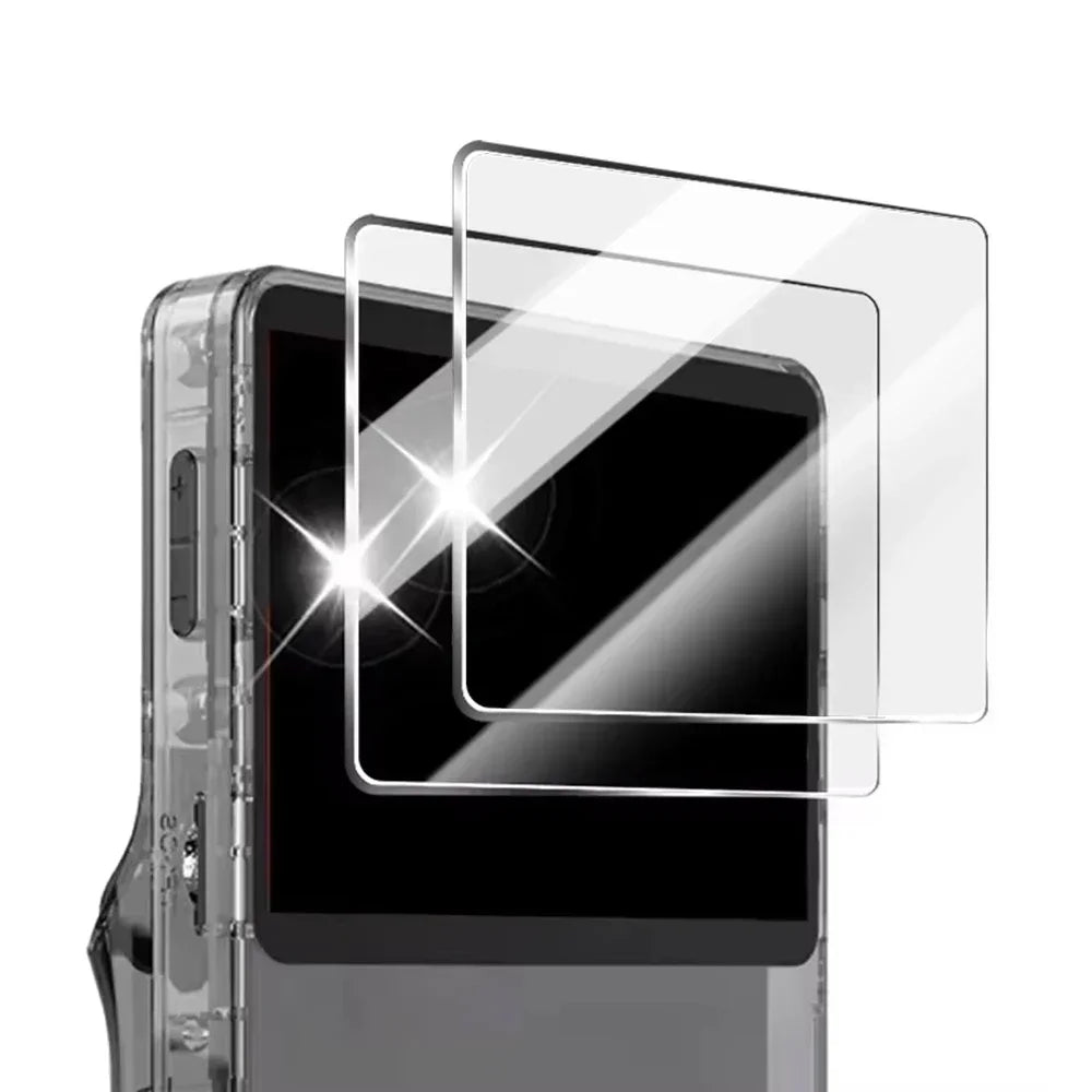 Case + Glass for R36S Game Console Travel Carrying Storage Bag & Screen Protectors Tempered Glass Films for R36 S Accessories