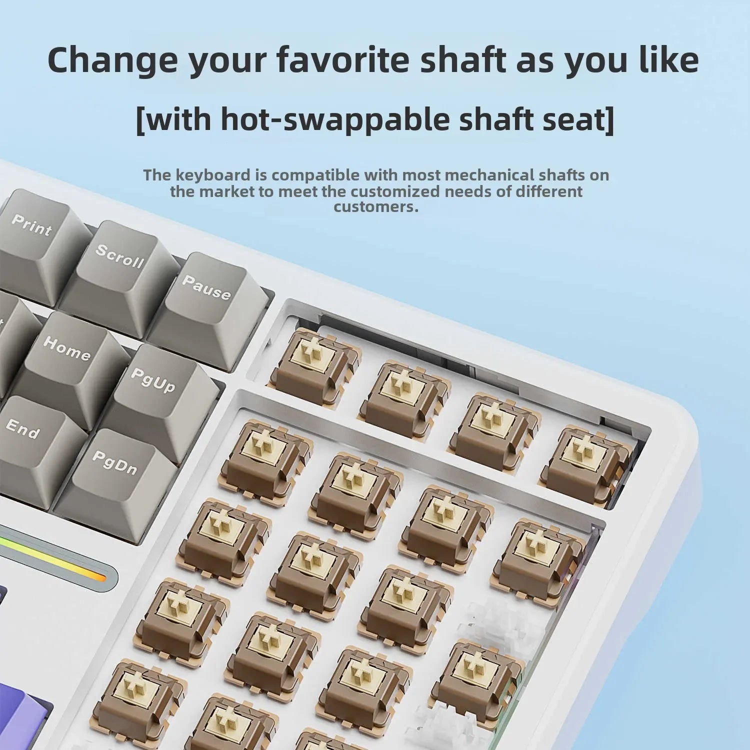 AULA F108/PRO Gaming Keyboard Mechanical RGB Hot Swappable Wireless 2.4G Polling Rate 100% Layout Hifi Switch Custom Accessories