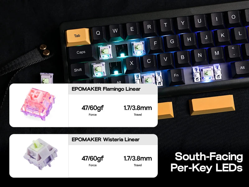 EPOMAKER TH40 QMK/VIA Ultra-Compact 40% Layout Hot-Swap Gasket-mounted Type-C Wired/Bluetooth/2.4G Wireless Mechanical Keyboard