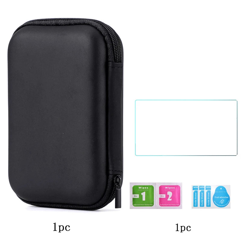 For Trimui Smart Pro Hard Carrying Case Bag+9H Tempered Glass Film Screen Protector for Trimui Smart Pro Handheld Game Console