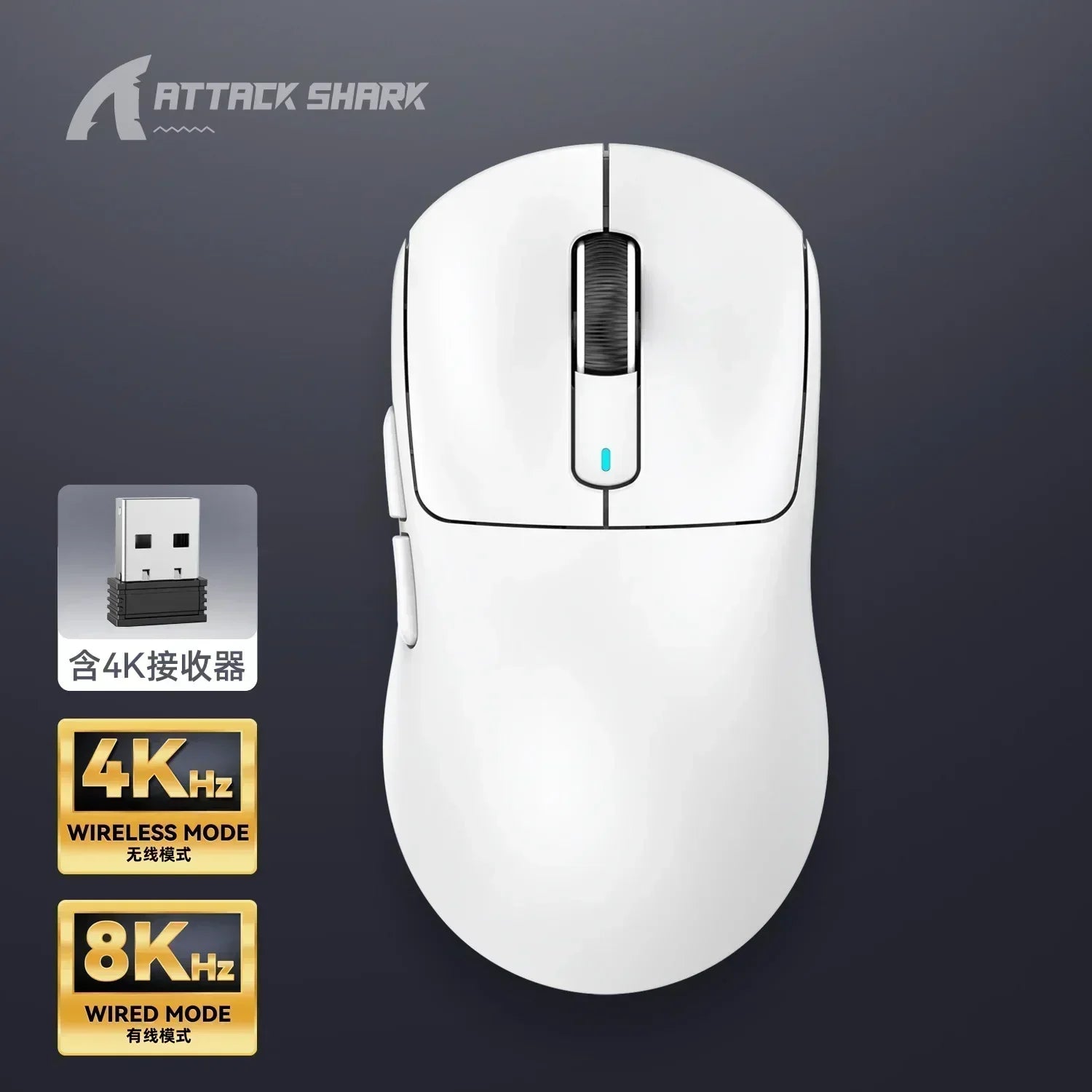 Attack Shark X3Pro/X3/R1 Wired 8KHz Bluetooth Mouse PixArt PAW3395 Tri Mode Wireless 4KHz Lightweight Macro Game custom Mouse