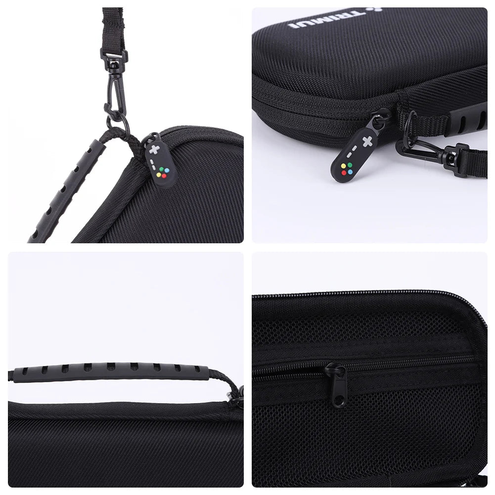 Hard EVA Carrying Case for Trimui Smart Pro Handheld Game Console Silicone Protective Case Storage Bag with Tempered Glass Film
