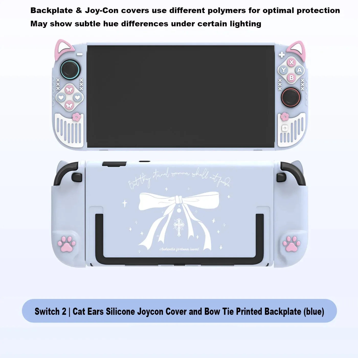 Micro-Frosted Hard Protective Case for Nintendo Switch / OLED / Switch 2 - Silicone Grip Protective Cover,Cat Ear Joycon Cover
