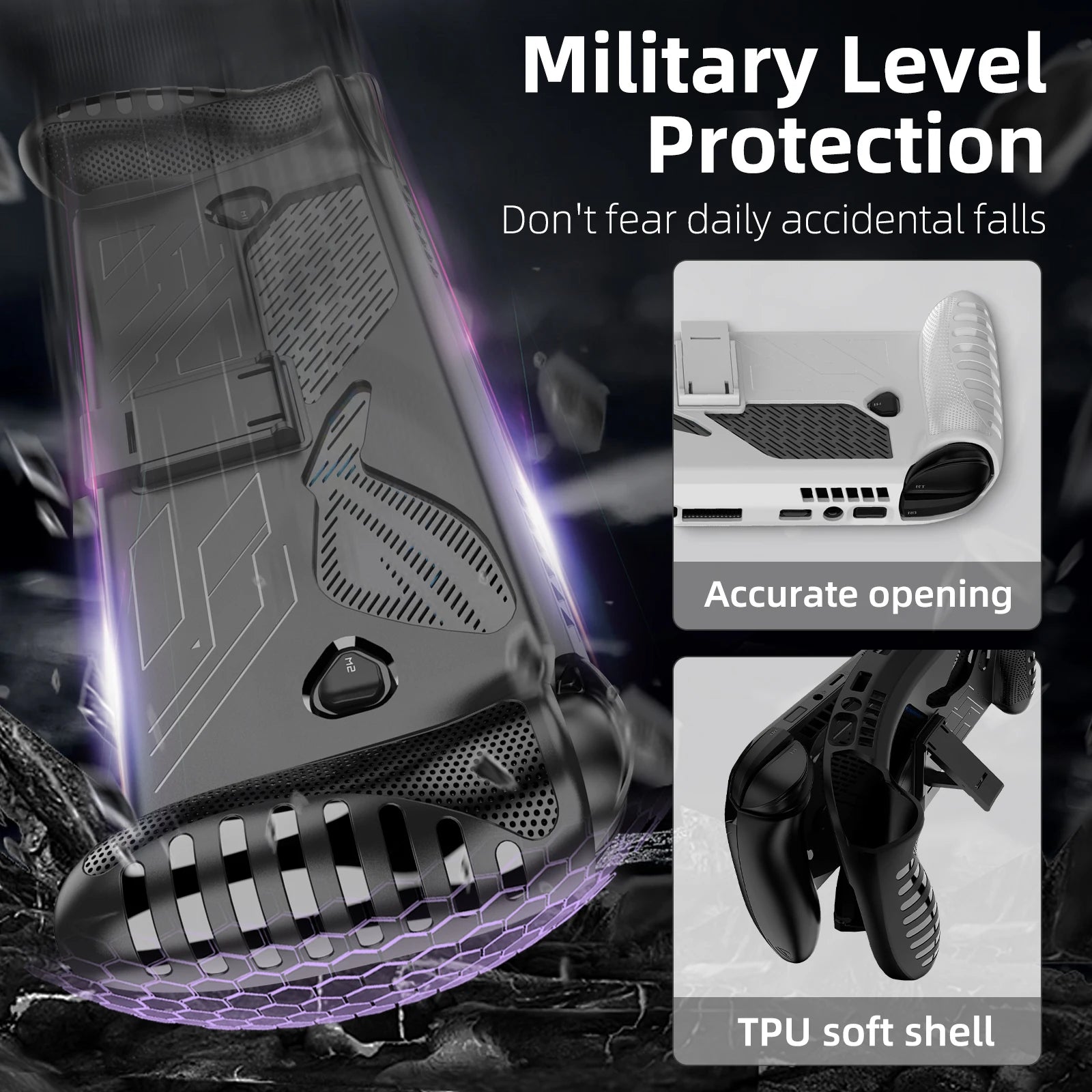 TPU Case for ROG Xbox Ally / Ally X Protective Cover Skin with Kickstand Shockproof Anti-Slip Gaming Console Shell Accessories