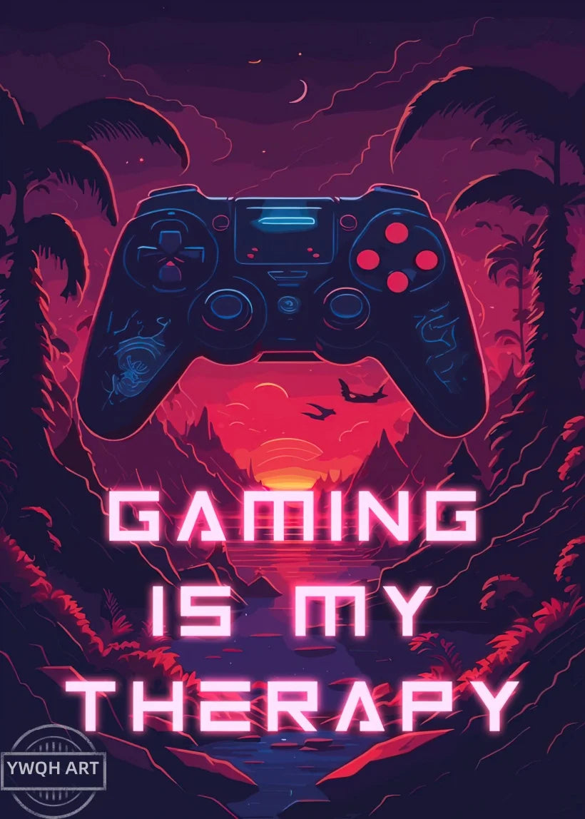 Neon Eat Sleep Game Repeat Word Poster Gamer Logic Canvas Painting Wall Art Home Decor Gaming Zone Picture Boys Gamer Room Gift