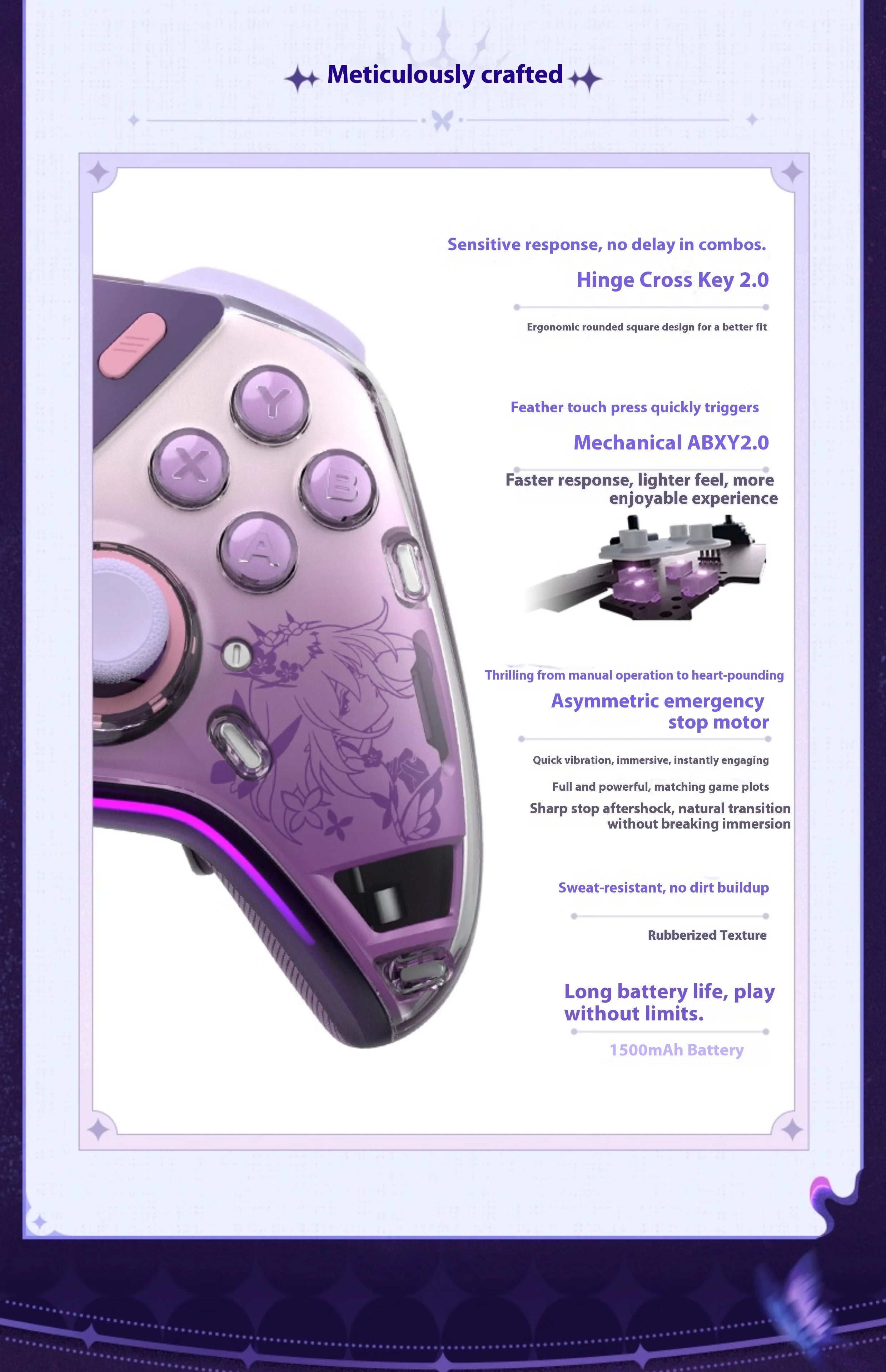 NEW miHoYo INSTOCK Honkai Star Rail Castorice APEX 5 Elite Gamepads Wireless Gamepad Force Feedback Bluetooth Game Controller