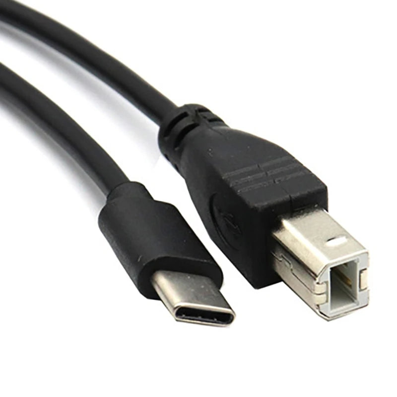 Durable Type C to USB B Printer Cable OTG Piano Connection Cord Devices to Printers, Scanners, 100cm/150cm/200cm