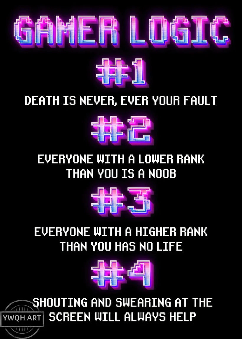 Neon Eat Sleep Game Repeat Word Poster Gamer Logic Canvas Painting Wall Art Home Decor Gaming Zone Picture Boys Gamer Room Gift