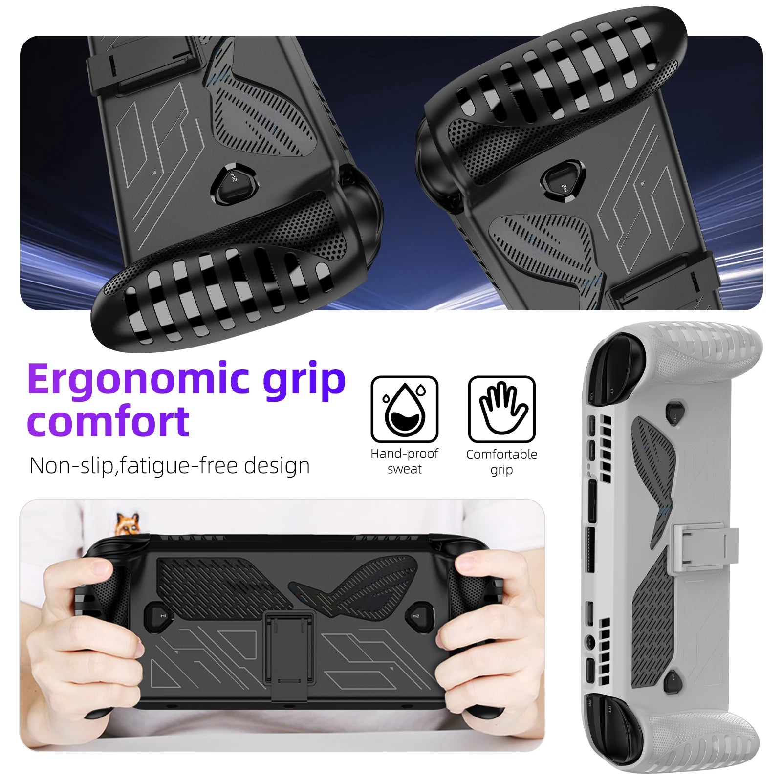 TPU Case for ROG Xbox Ally / Ally X Protective Cover Skin with Kickstand Shockproof Anti-Slip Gaming Console Shell Accessories