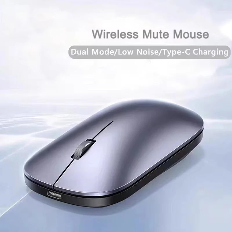2025 NEW Bluetooth Wireless Mute Mouse Dual Mode Dpi Adjustable 2.4g Type C Rechargeable Ergonomic Portable Office Mouse