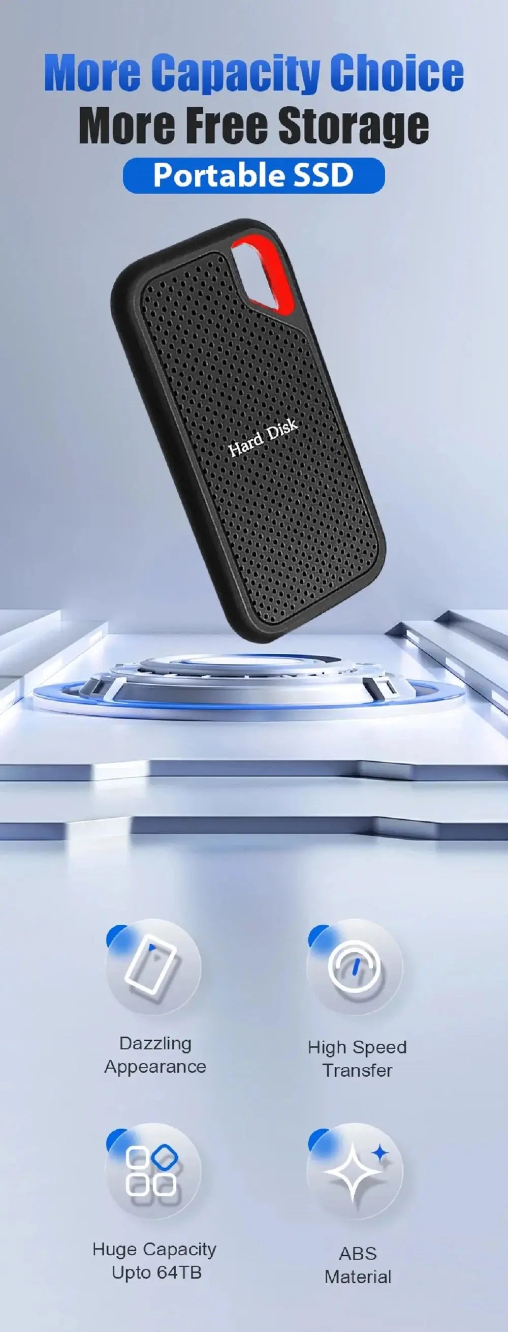 For Xiaomi E61 Portable SSD 1TB Hard Disk 2TB External Hard Drive Usb3.1 High-speed Solid State Drive for SanDisk Laptop/PC