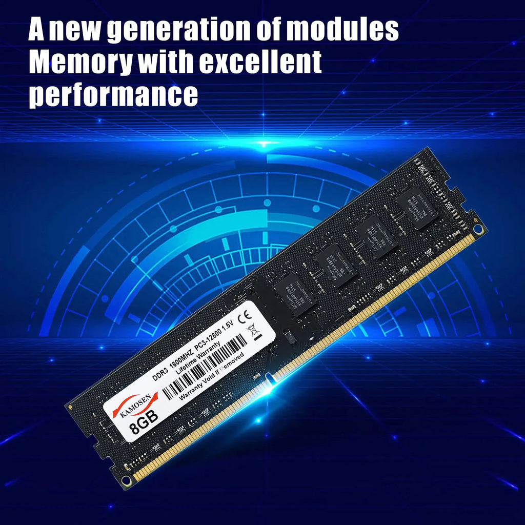 KAMOSEN DDR3 4GB 8GB 16GB desktop Ram PC3 1333 1600 1066 1866MHZ 1.5V  dimm RAM desktop memory