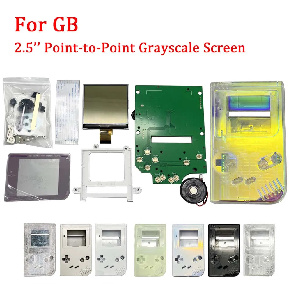 Original Size Grayscale IPS LCD Screen Kits for Nintend GameBoy GB DMG Dot-by-dot Display Highlight Brightness LCD Screen Kits