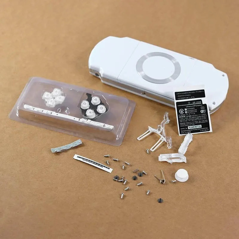 1SET For PSP 2000 Full Housing Shell Cover Case with Button Kit Replacement Label Sticker Top Bottom Faceplate for PSP2000 Game