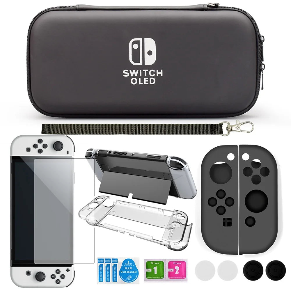 For Nintendo Switch Oled Case storage bag Pack Game Accessories Kit Hard Shell Travel Storage Bag JoyCon Protective Cover Grip