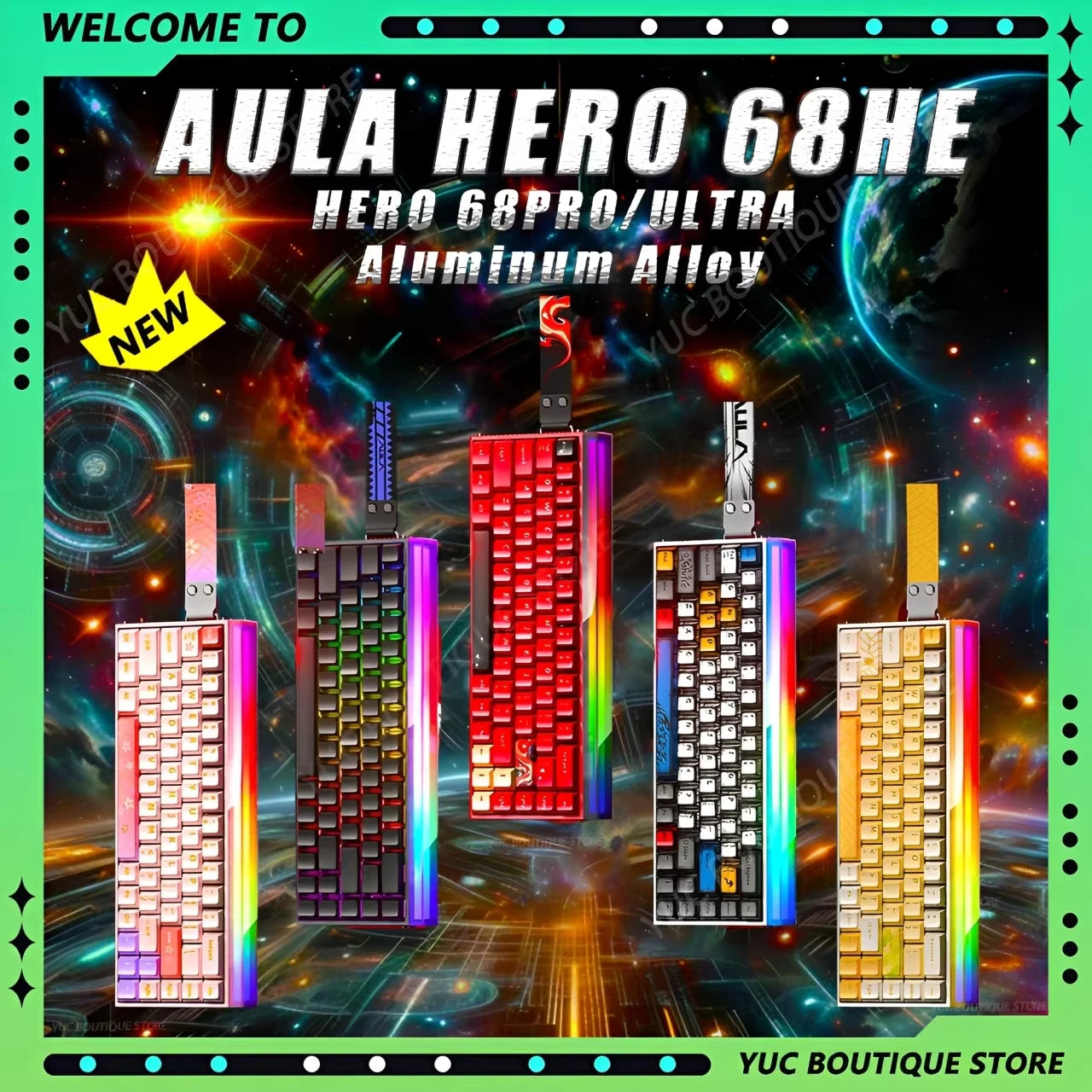 New AULA HERO 68HE/ULTRA INSTOCK Magnetic Switch Gaming Keyboard&Mouse E-sport Custom Mechanical Wired Keyboard Accessories