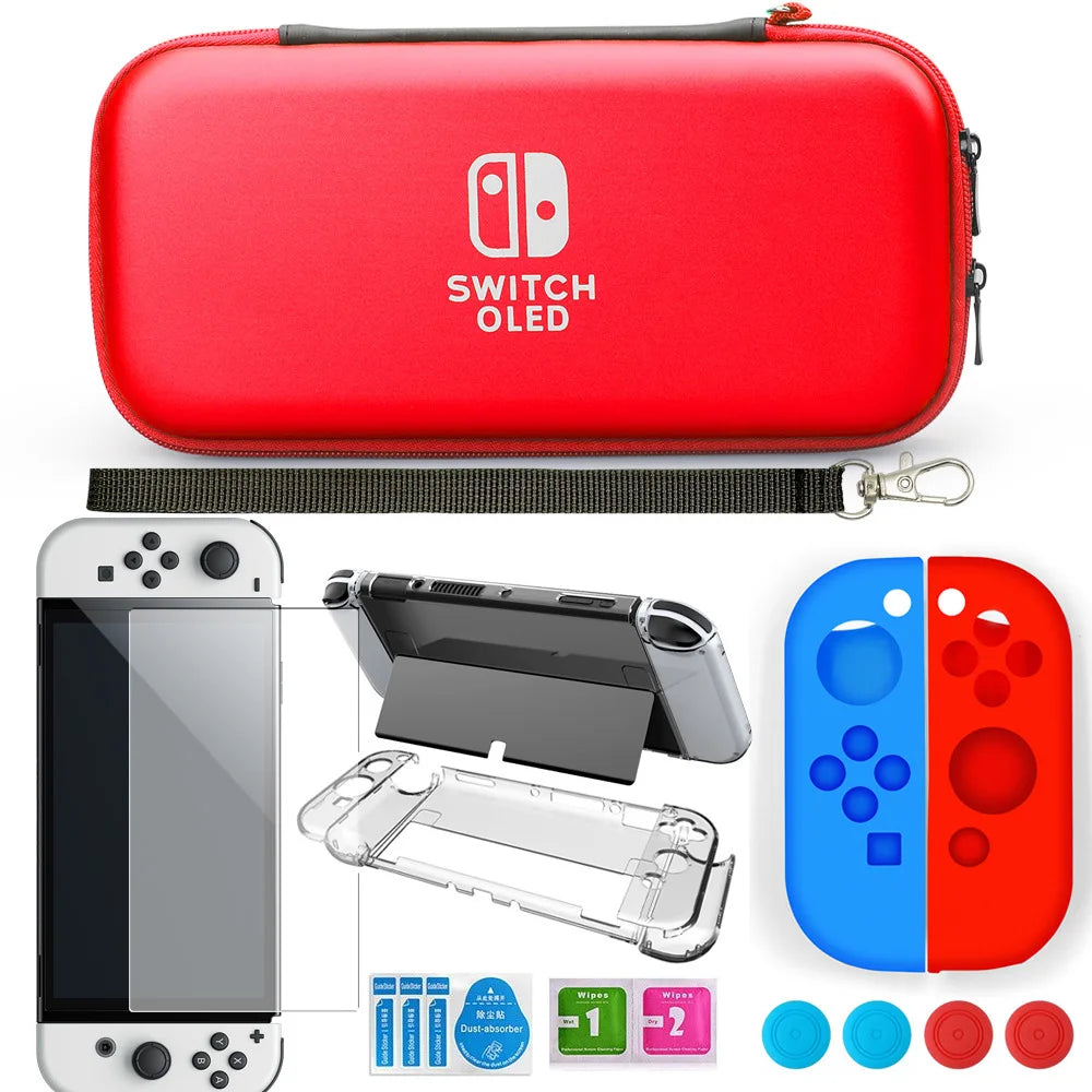 For Nintendo Switch Oled Case storage bag Pack Game Accessories Kit Hard Shell Travel Storage Bag JoyCon Protective Cover Grip