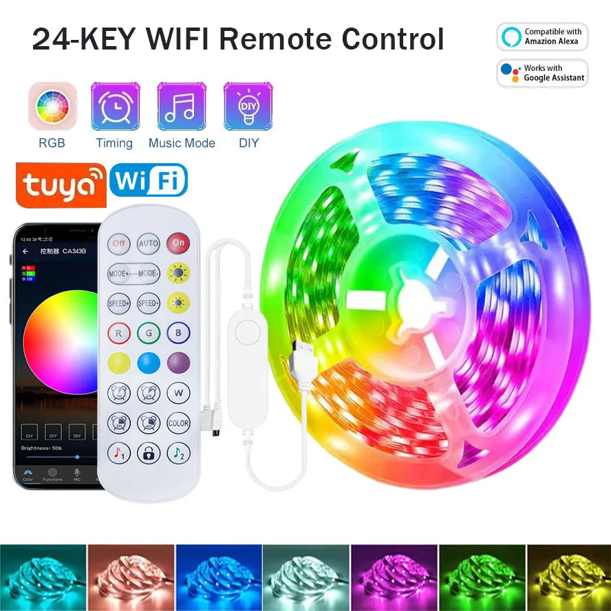 TV Ambient USB LED Light Strip Color Change Music Sycn RGB Self-adhesive 5V Smart APP Control Lights for Home Decor