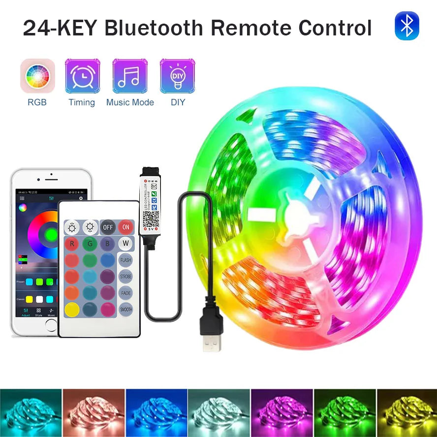 TV Ambient USB LED Light Strip Color Change Music Sycn RGB Self-adhesive 5V Smart APP Control Lights for Home Decor