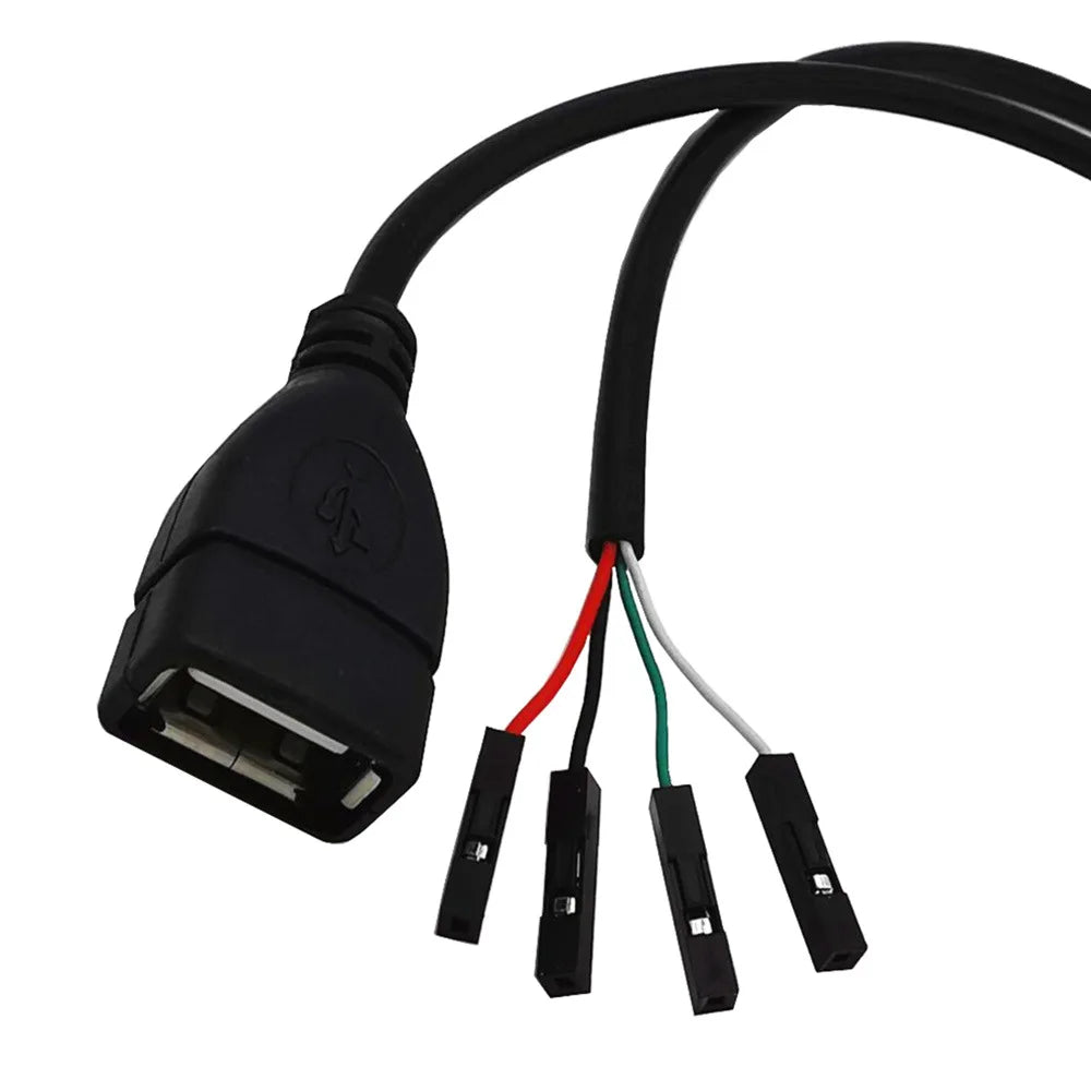 4*1Pin  Motherboard Female Header to USB 2.0 Male /Female Dupont Extender Cable 0.3m；