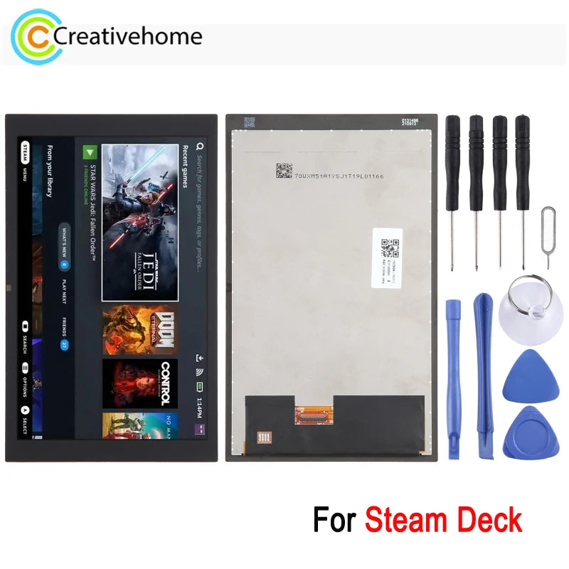 7'' LCD Screen For Steam Deck 2022 Game Console 60Hz LCD Display with Digitizer Full Assembly Repair Accessories Spare Part