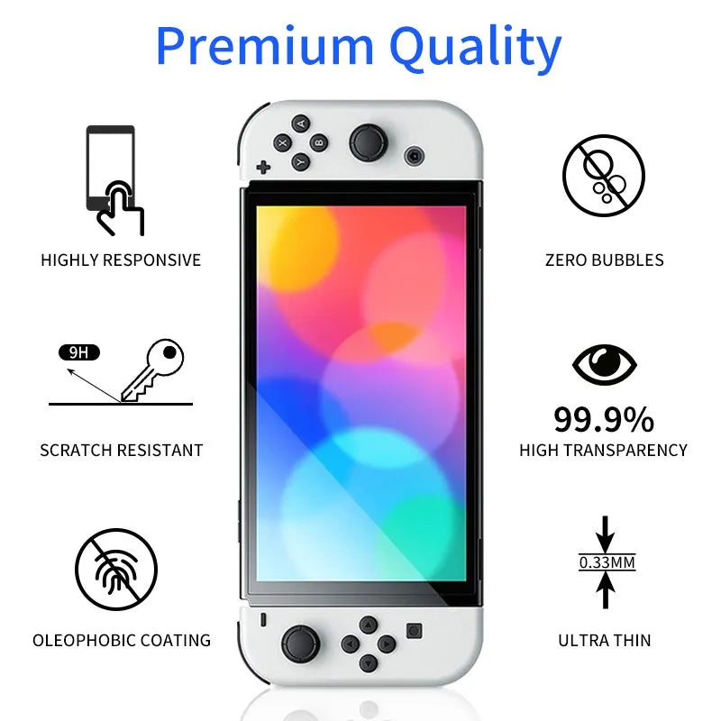 8/4PCS Protective Glass For Nintend Switch Tempered Glass Screen Protector for Nintendos Switch Oled NS Accessories Film