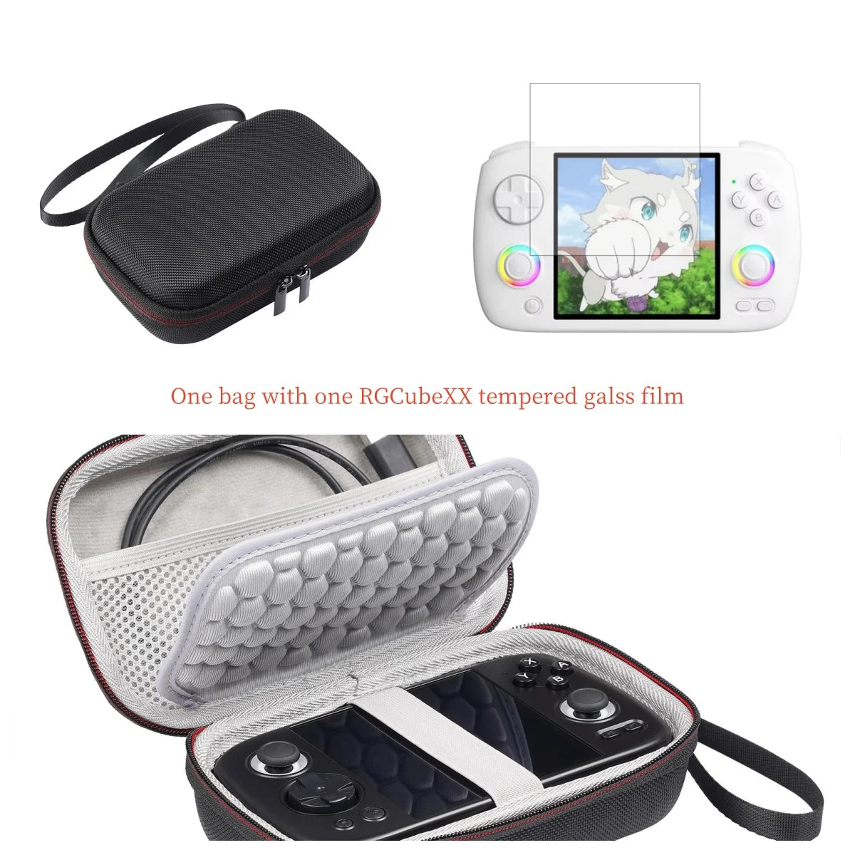 Portable For Handhled Anbernic RG Cube Case Hard Shell RGCube RG CubeXX Protetive Bag Cases Accessories Cable Storage Box Bags