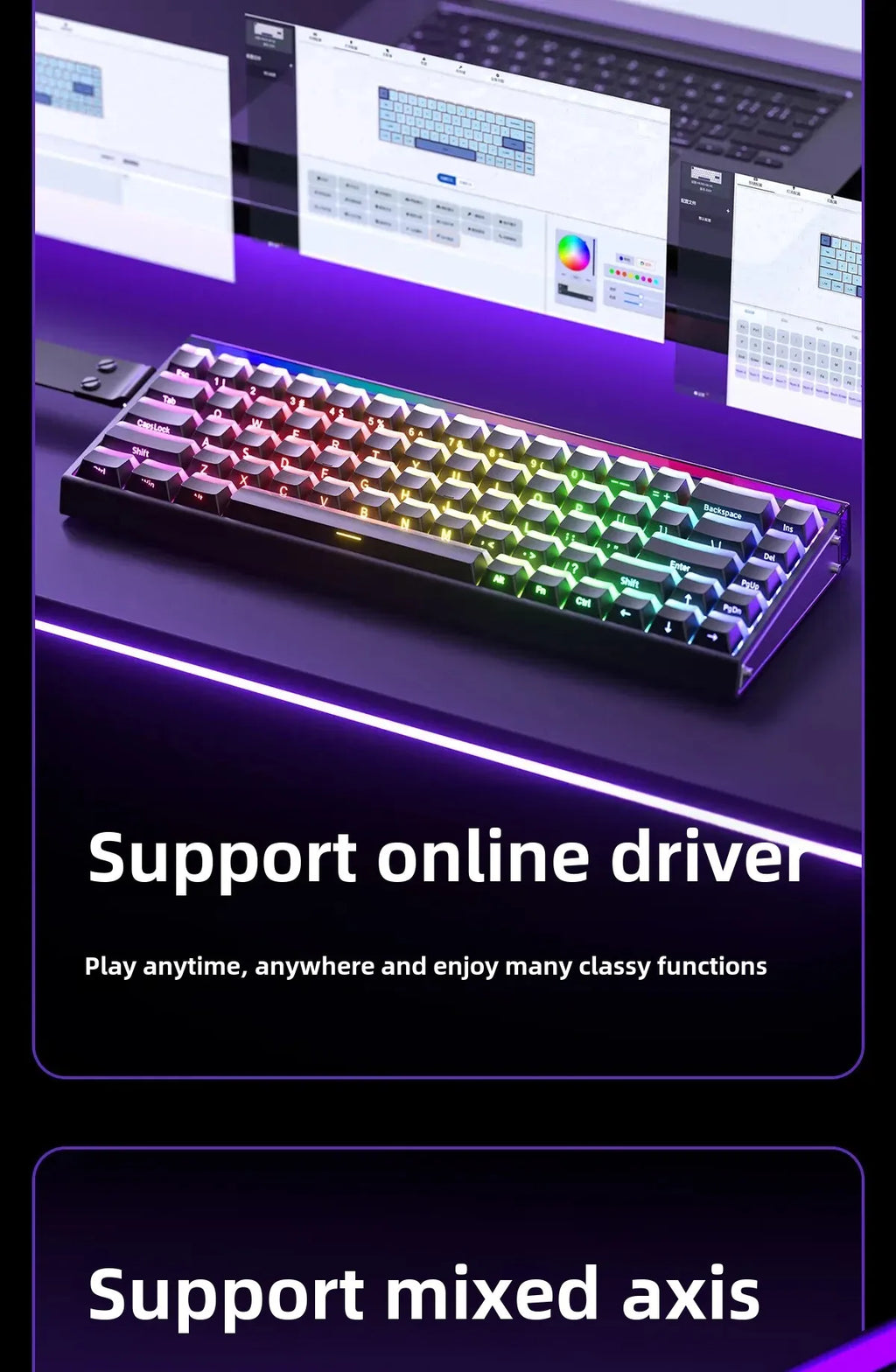New AULA HERO 68HE/ULTRA INSTOCK Magnetic Switch Gaming Keyboard&Mouse E-sport Custom Mechanical Wired Keyboard Accessories