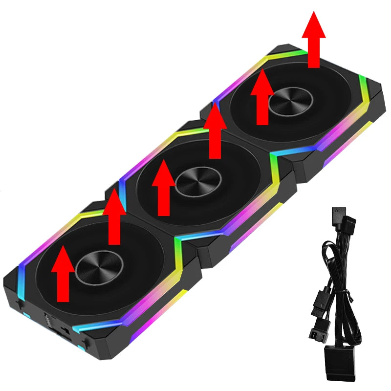 JUMPEAK CS120 ARGB Cooling Fan 360mm 240mm Modular Stackable Splicing PWM Silent 120mm RGB Fans For Gaming PC Case Water Cooler
