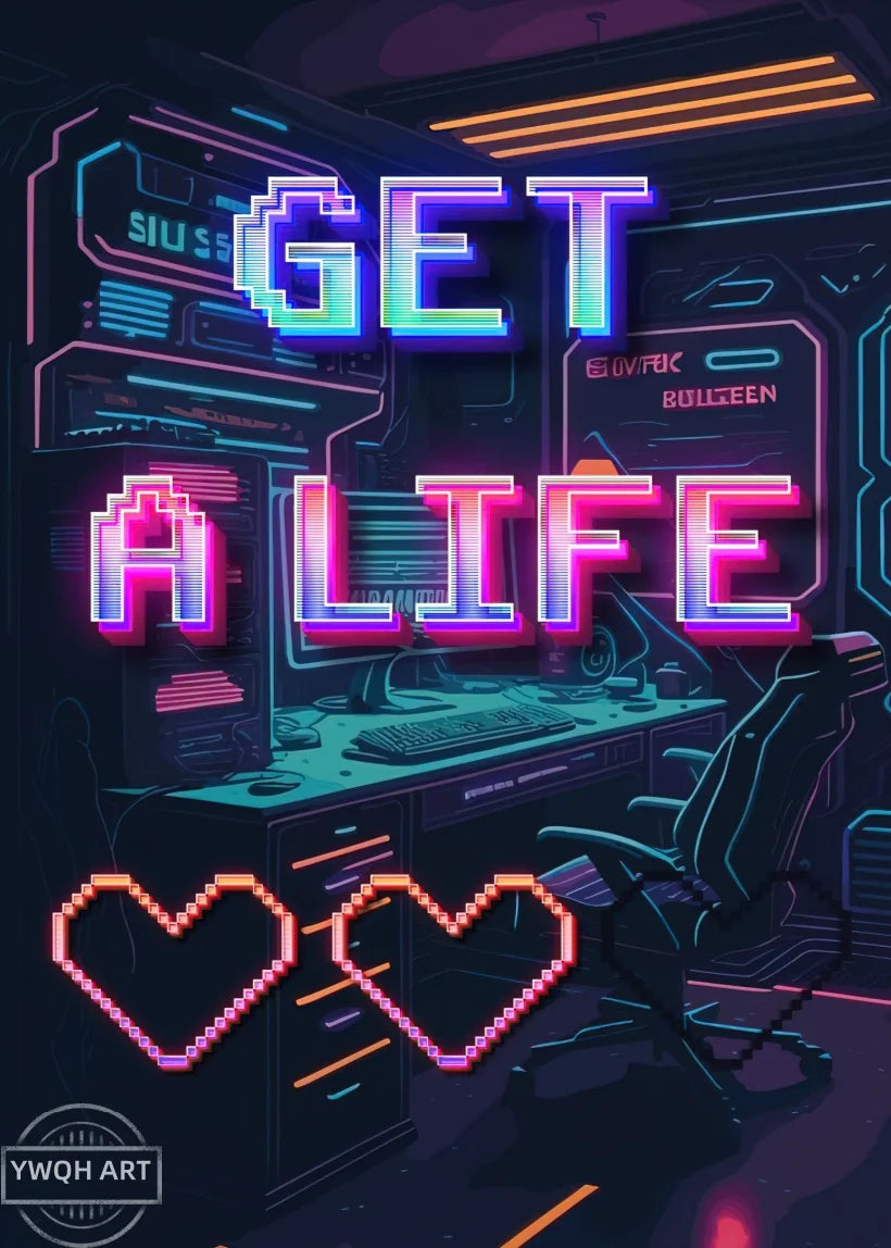 Neon Eat Sleep Game Repeat Word Poster Gamer Logic Canvas Painting Wall Art Home Decor Gaming Zone Picture Boys Gamer Room Gift