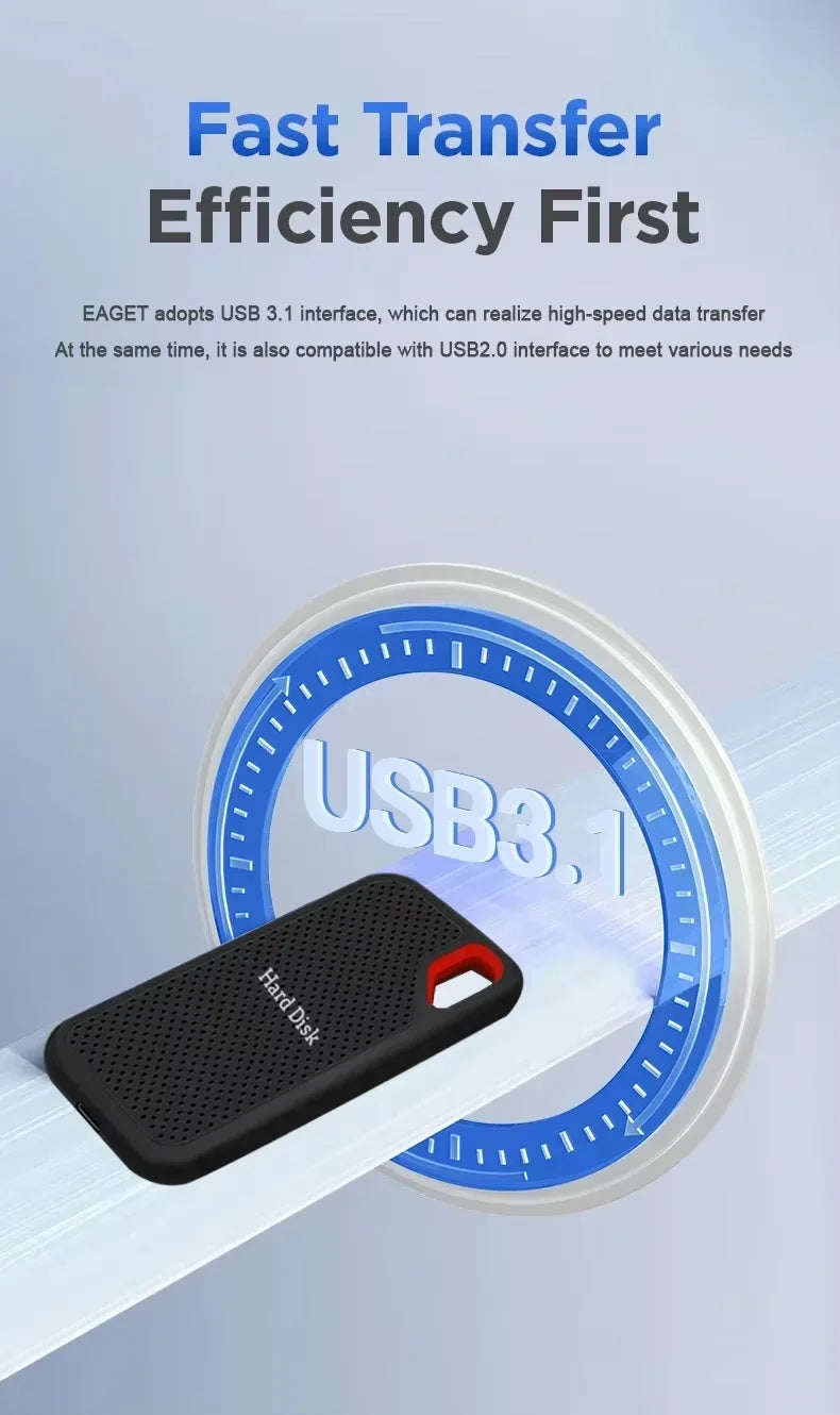 Real Portable SSD High Speed 128TB 256TB External Hard Drive 1TB Hard Disk USB 3.1 Type-C Original Storage Device for Laptop/PC