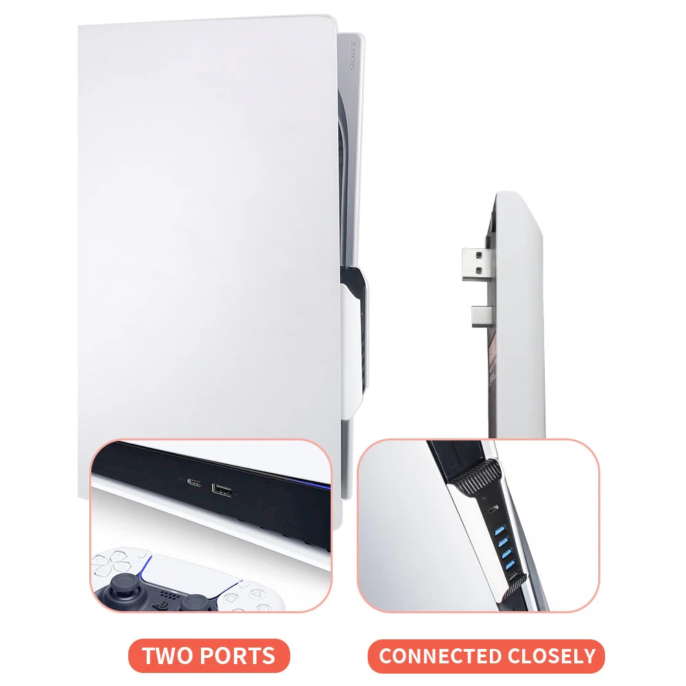 for PS 5 PS5 Console USB Hub 1 to 5 USB2.0 Splitter Expander HUB Adapter 5 Ports for Play Station PS5 Game Host Accessories