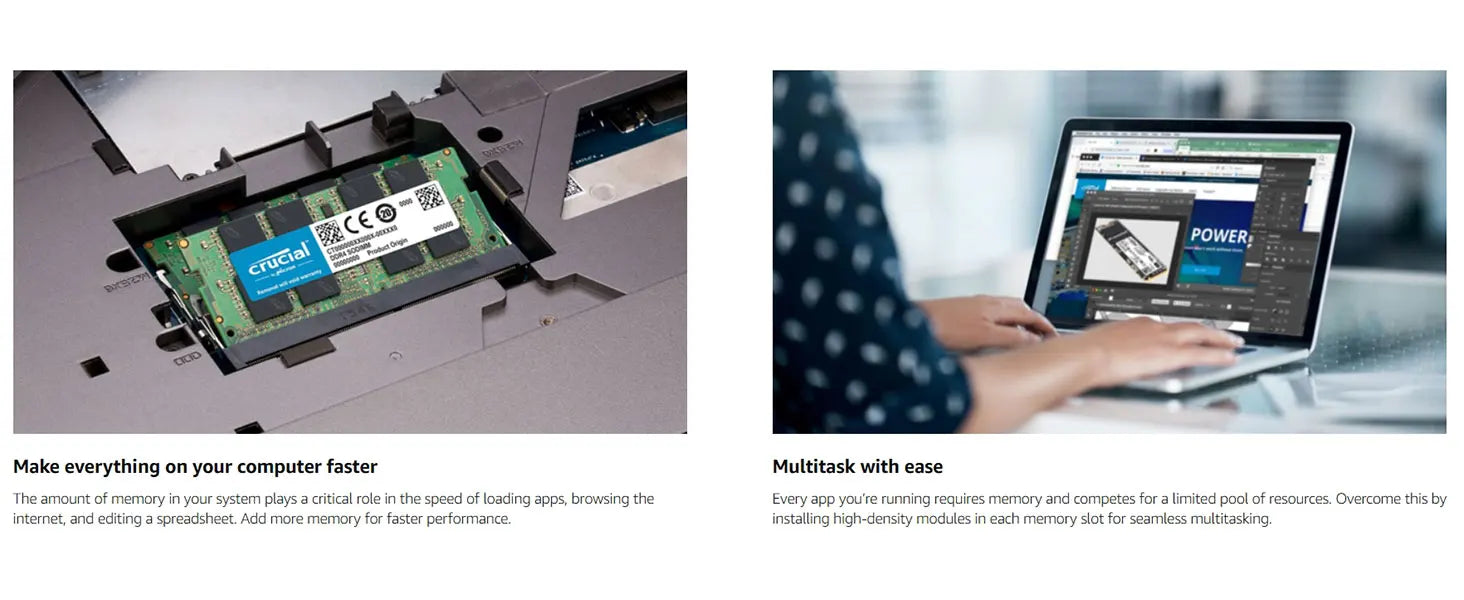 Crucial DDR3 DDR3L RAM 8GB 4GB 2GB 1066MHz 1333MHz 1600MHz PC3-12800 10600 204Pins 1.35V 1.5V Laptop SODIMM Memory For Notebook