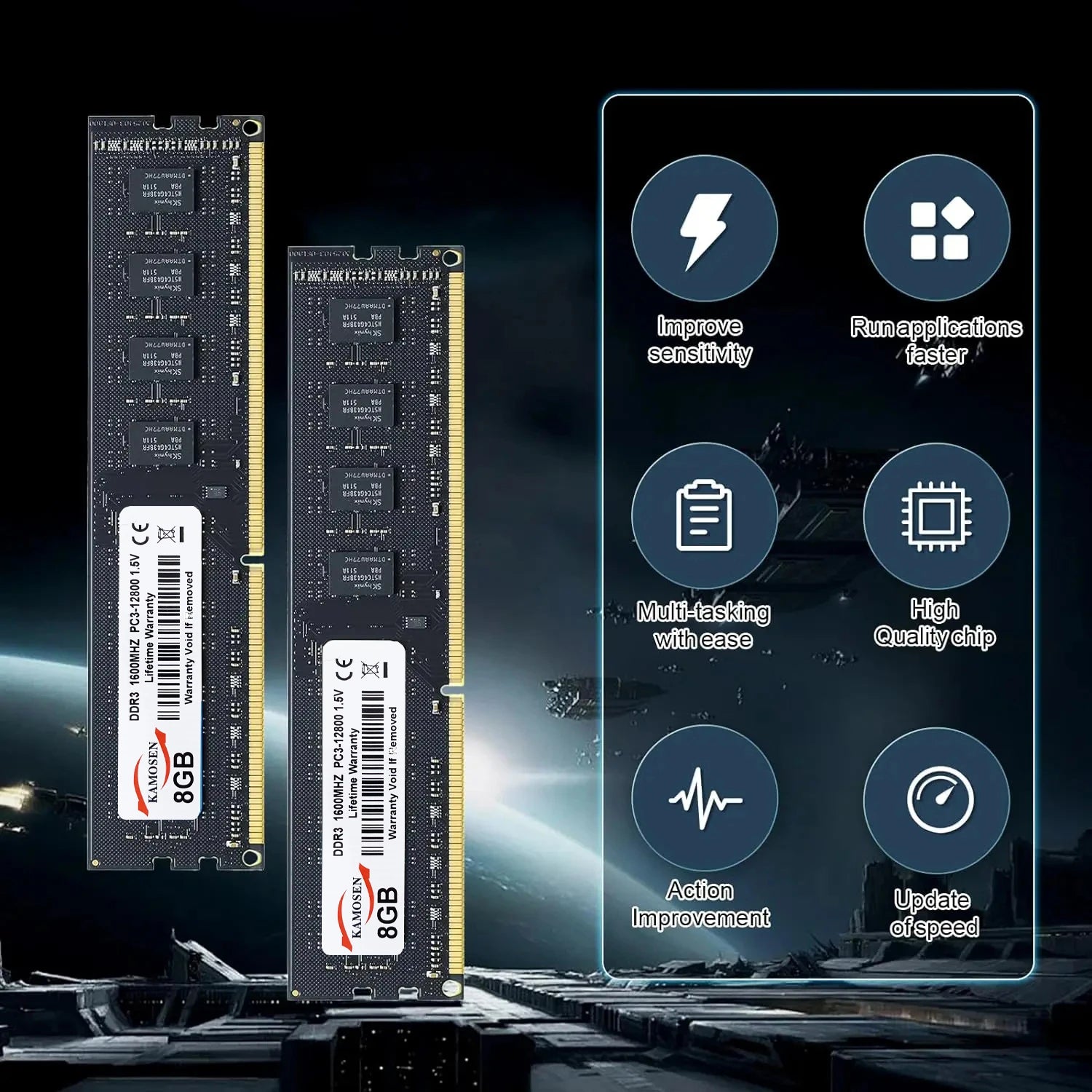 KAMOSEN DDR3 4GB 8GB 16GB desktop Ram PC3 1333 1600 1066 1866MHZ 1.5V  dimm RAM desktop memory