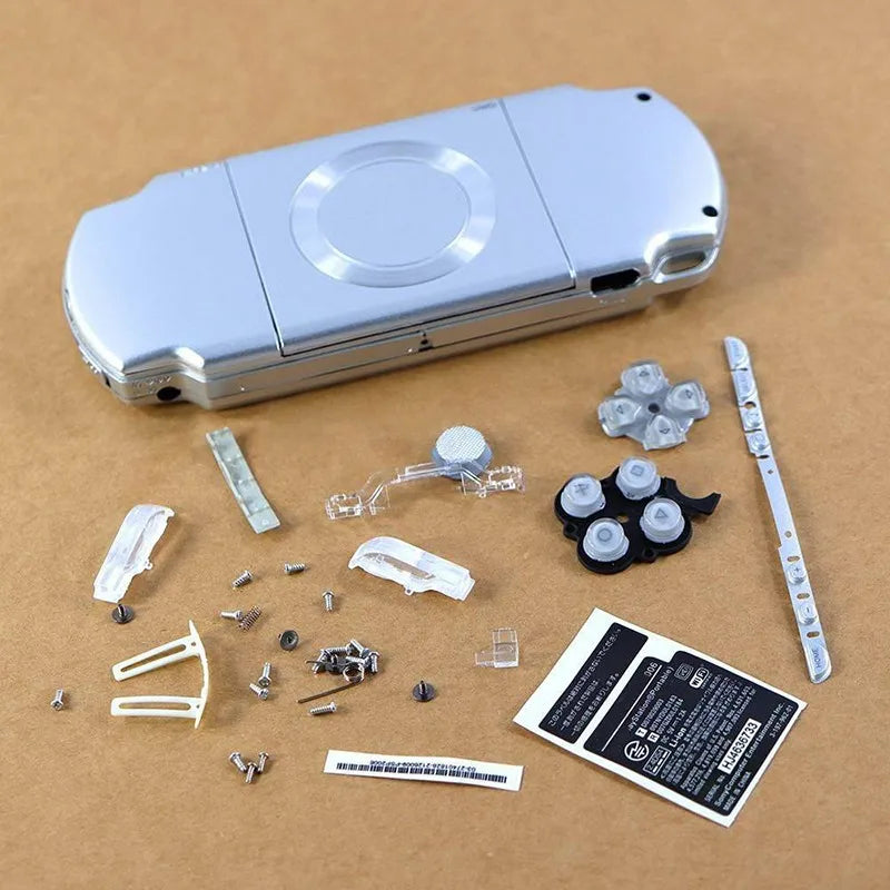 1SET For PSP 2000 Full Housing Shell Cover Case with Button Kit Replacement Label Sticker Top Bottom Faceplate for PSP2000 Game