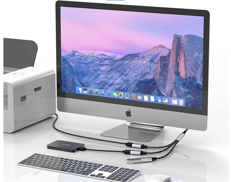 1 Male Plug To 2 3 Female Socket USB C Type-C OTG Extension Line Y Splitter Data Charging Cable Power Adapter Converter Splitter