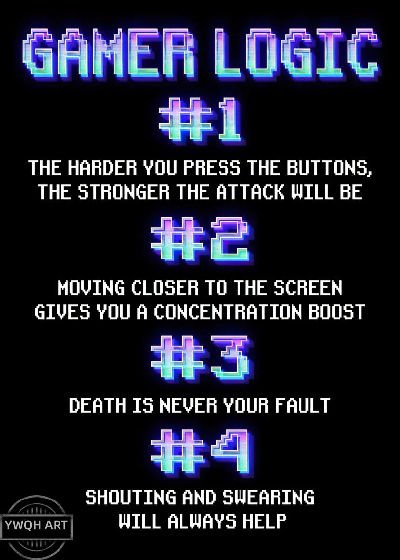 Neon Eat Sleep Game Repeat Word Poster Gamer Logic Canvas Painting Wall Art Home Decor Gaming Zone Picture Boys Gamer Room Gift