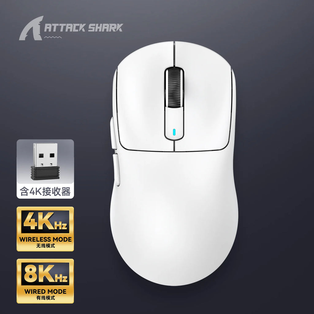 Attack Shark X3Pro/X3/R1 Wired 8KHz Bluetooth Mouse PixArt PAW3395 Tri Mode Wireless 4KHz Lightweight Macro Game custom Mouse