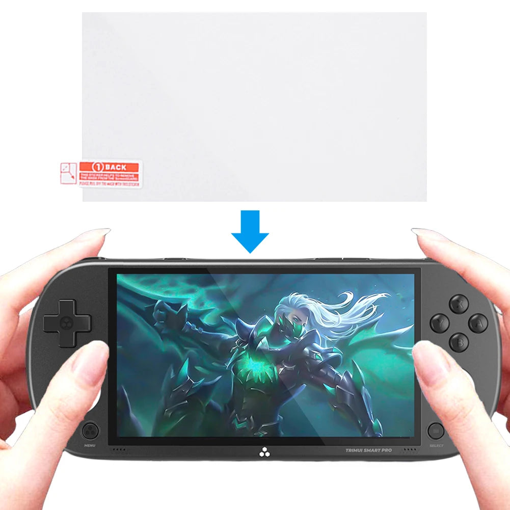 Hard EVA Carrying Case with Tempered Glass Film Handheld Game Console Case Waterproof for Trimui Smart Pro Handheld Game Console