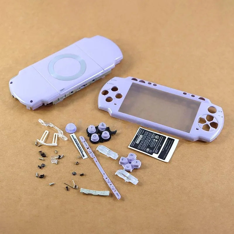 1SET For PSP 2000 Full Housing Shell Cover Case with Button Kit Replacement Label Sticker Top Bottom Faceplate for PSP2000 Game