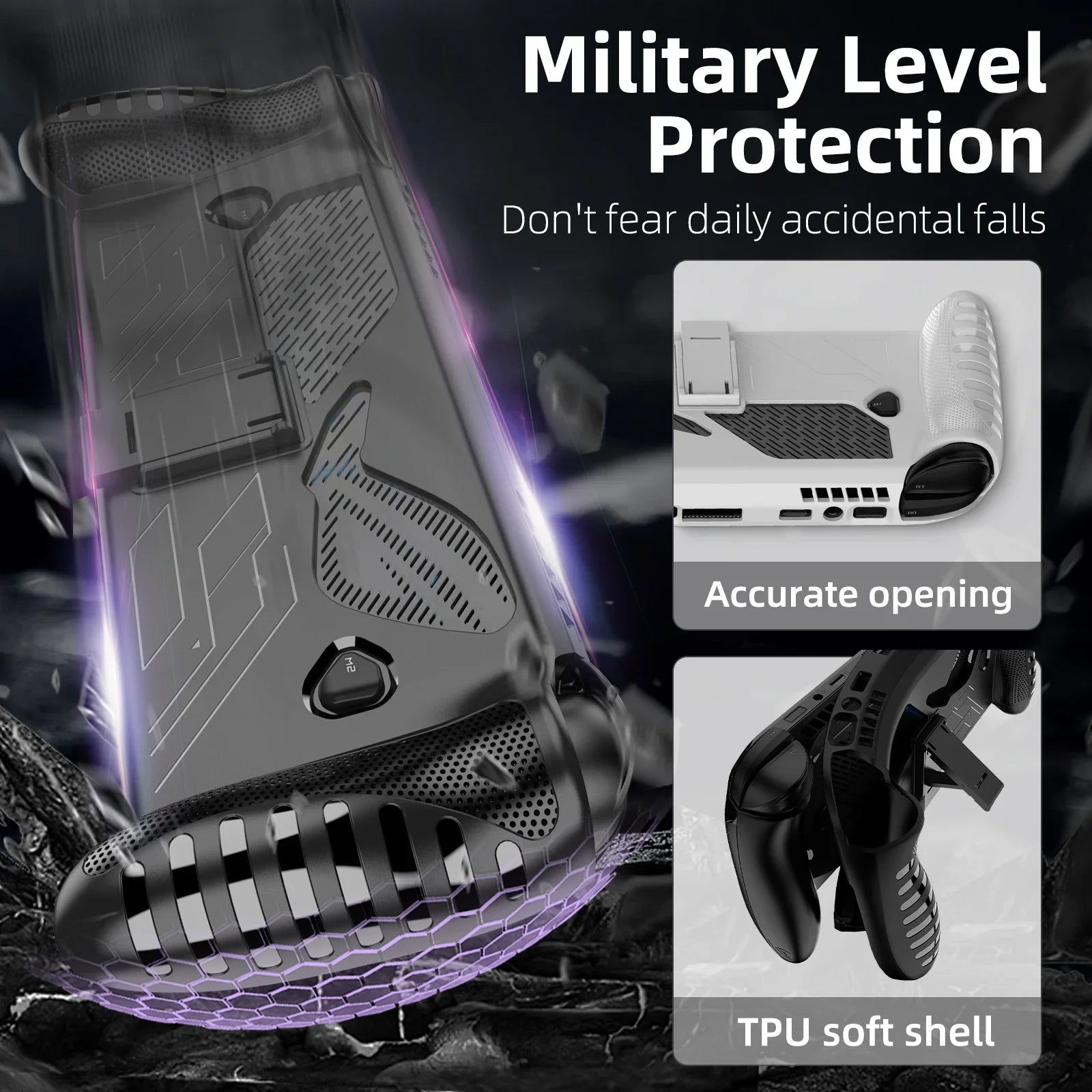 TPU Case for ROG Xbox Ally / Ally X Protective Cover Skin with Kickstand Shockproof Anti-Slip Gaming Console Shell Accessories