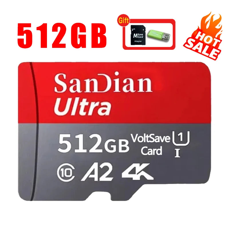 High Capcity Memory SD Card 512GB 256GB Micro TF Flash Card 1TB 2TB Rugged Memory Card Class10 Fast SD Cards For Phone PC Tablet