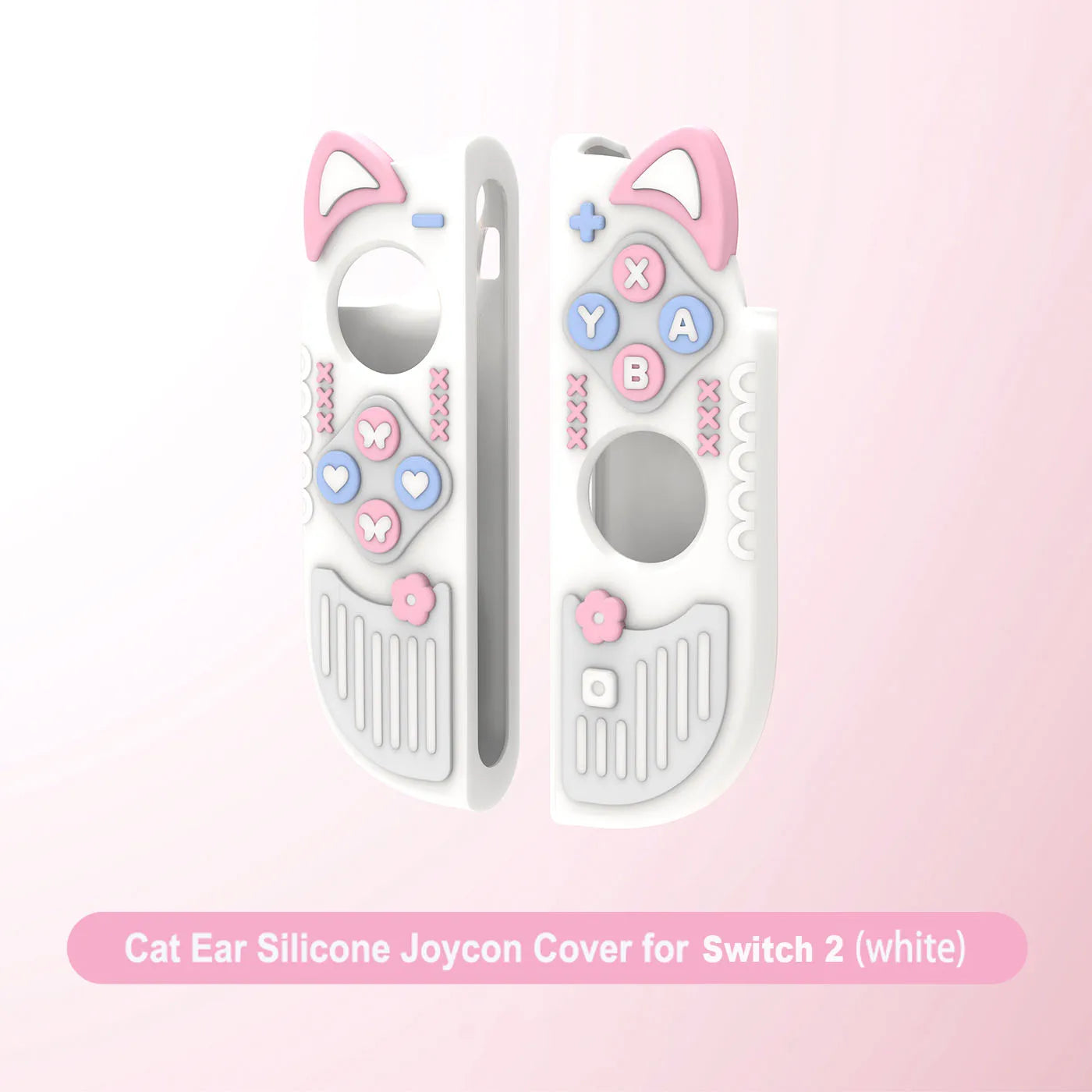 Micro-Frosted Hard Protective Case for Nintendo Switch / OLED / Switch 2 - Silicone Grip Protective Cover,Cat Ear Joycon Cover