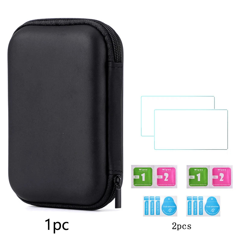 For Trimui Smart Pro Hard Carrying Case Bag+9H Tempered Glass Film Screen Protector for Trimui Smart Pro Handheld Game Console