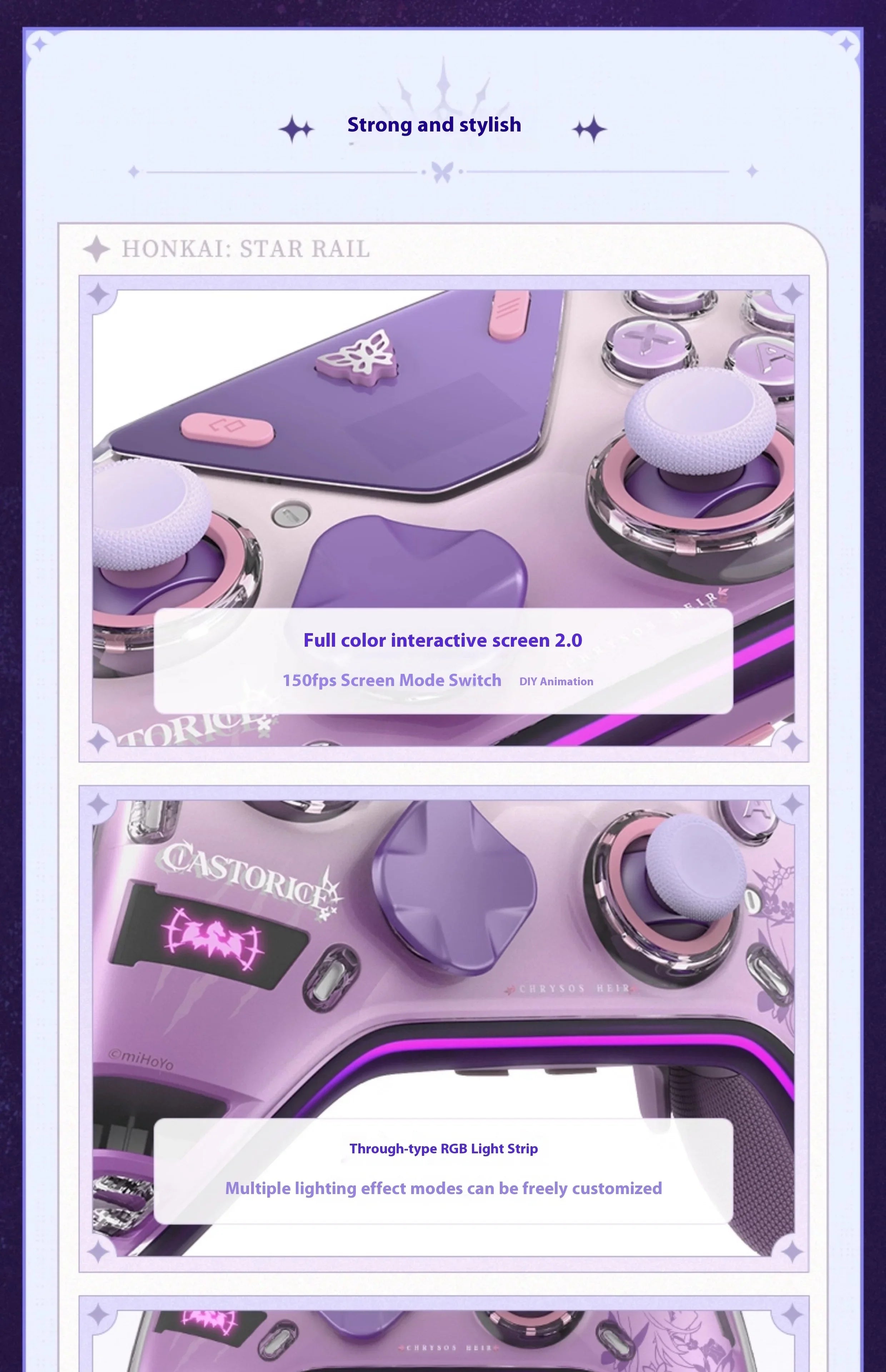 NEW miHoYo INSTOCK Honkai Star Rail Castorice APEX 5 Elite Gamepads Wireless Gamepad Force Feedback Bluetooth Game Controller