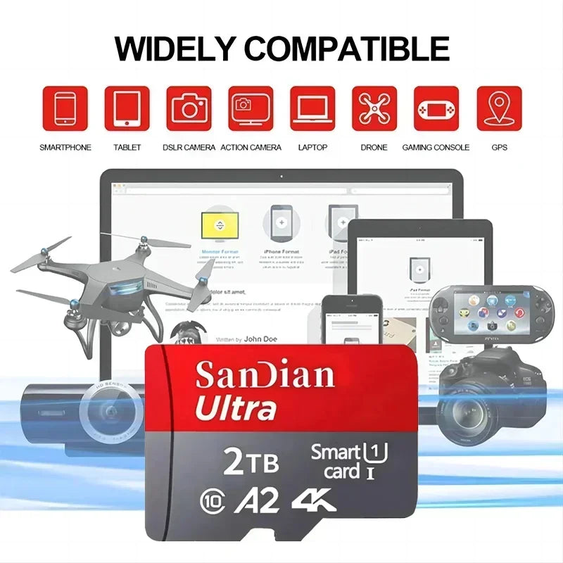 High Capcity Memory SD Card 512GB 256GB Micro TF Flash Card 1TB 2TB Rugged Memory Card Class10 Fast SD Cards For Phone PC Tablet