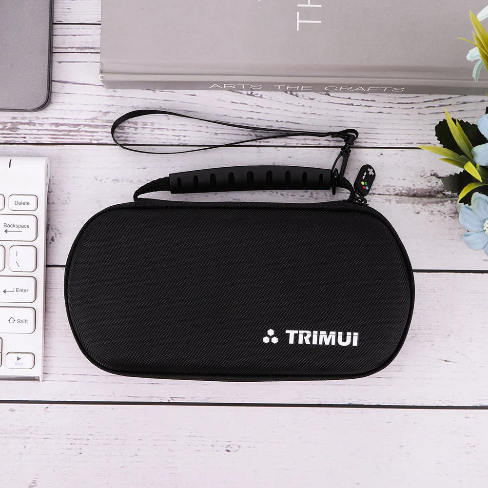 Hard EVA Carrying Case for Trimui Smart Pro Handheld Game Console Silicone Protective Case Storage Bag with Tempered Glass Film