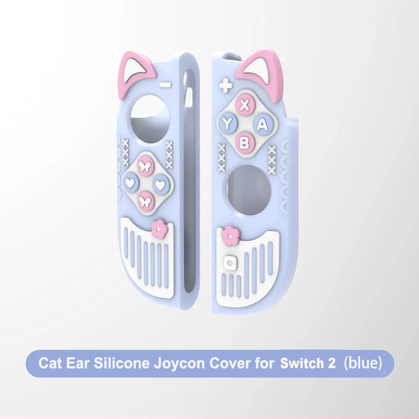 Micro-Frosted Hard Protective Case for Nintendo Switch / OLED / Switch 2 - Silicone Grip Protective Cover,Cat Ear Joycon Cover