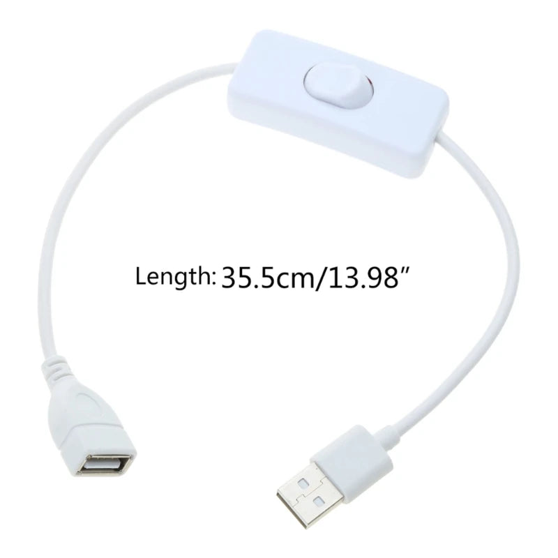 30cm USB Cable with Switch ON/OFF Cable Extension Toggle Adapter for USB Lamp USB Fan Power Supply Line Durable