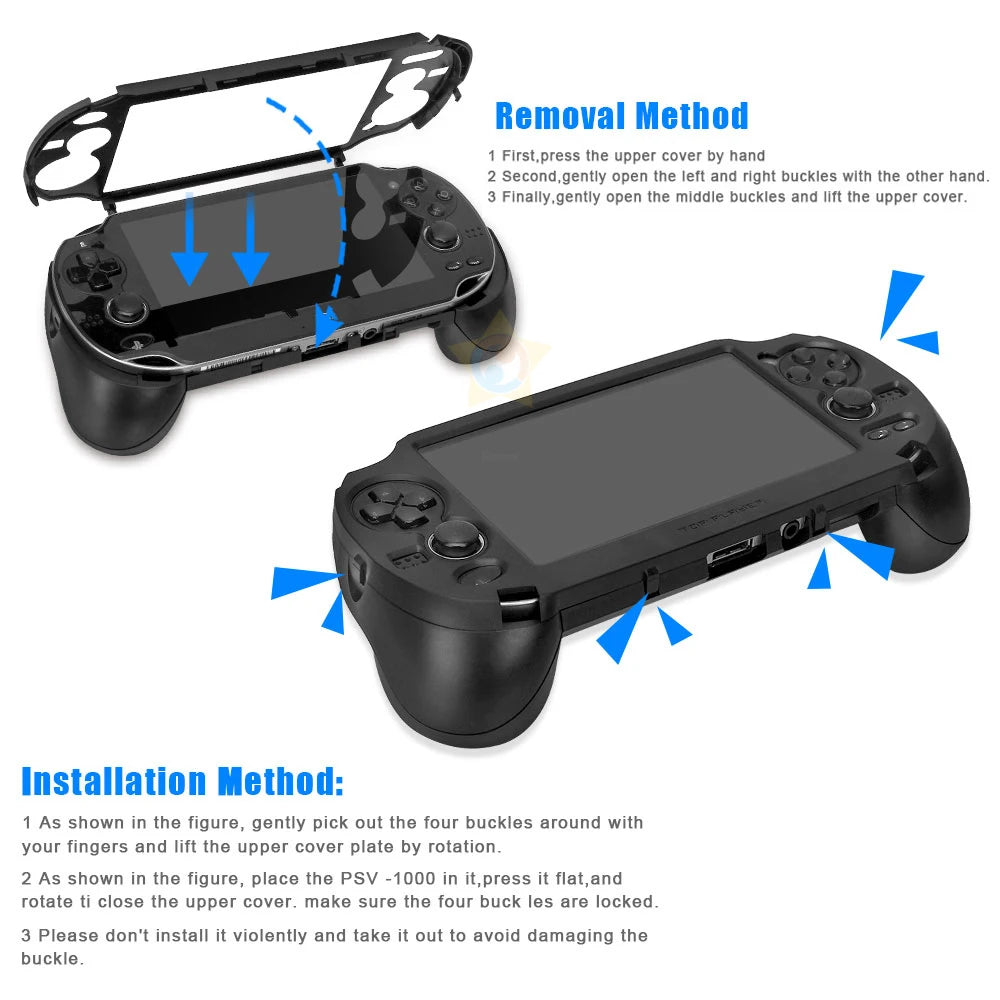 Black Replacement Hand Grip Joypad Stand Case with L2 R2 Trigger Button For PS VITA 1000/PSV1000/PS Vita1000 Game Accessories